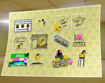 Backrooms Level 0 “The Lobby” A4  sticker sheet