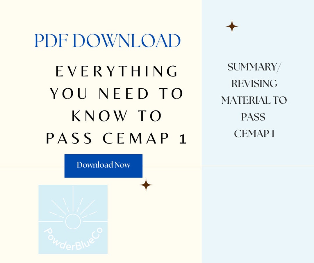 Cemap 1 Revision Summary Material 250 Pages. Pdf Download. Instant ...