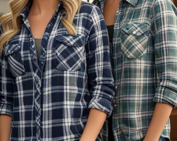 Mystery Vintage Flannel Shirt: Surprise Plaid Button-Up