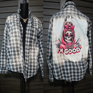 Distressed Flannels | Flannel With Graphics, Bleached Flannel, Bleached Tees