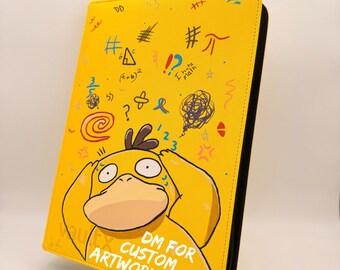 Psyduck | Custom Hand Painted | 9 Pocket Card Binder | Pokémon Binder | VaultX | Unique Collector Gift