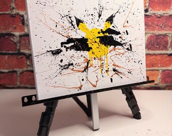 Pikachu Inspired Canvas Art – Pokemon Wall Decor | Abstract Painting | Gamer Room Wall Art | Gaming Setup Decor | 11” x 14” x 0.5”
