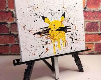 Pikachu Inspired Canvas Art – Pokemon Wall Decor | Abstract Painting | Gamer Room Wall Art | Gaming Setup Decor | 11” x 14” x 0.5”