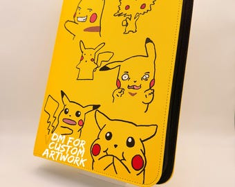 Meme Pikachu's | Custom Hand Painted | 9 Pocket Card Binder | Pokémon Binder | VaultX | Unique Collector Gift