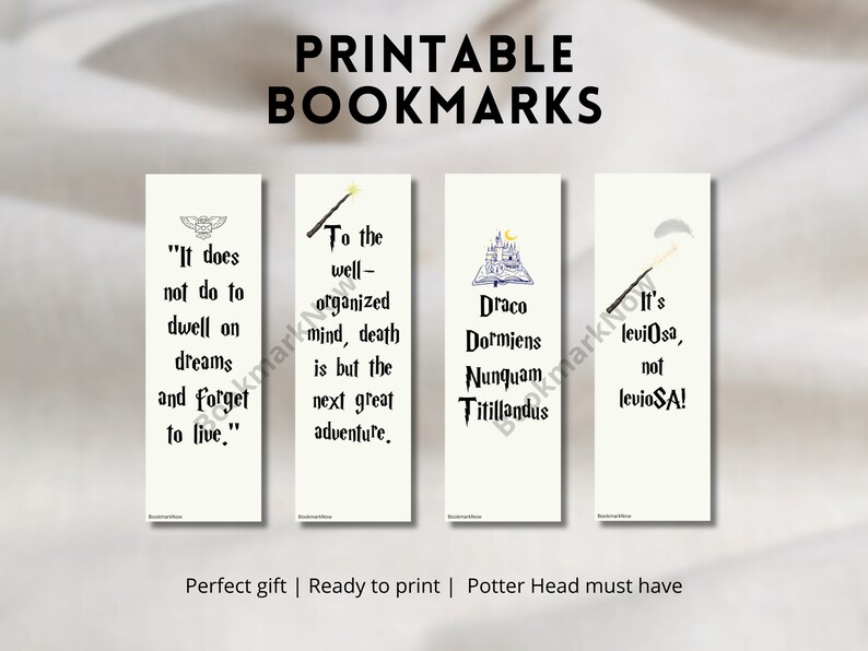 HP 8 Aesthetic Printable Bookmarks Inspired by Potter Harry Print &amp; Cut ...