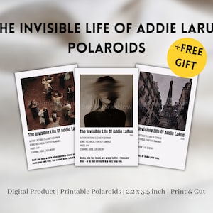 23pcs Aesthetic Printable Book Polaroids &#39;The Invisible Life Of Addie LaRue&#39; By V. E. Schwab | Print & Cut | PDF, PNG files | Booktok | Poison