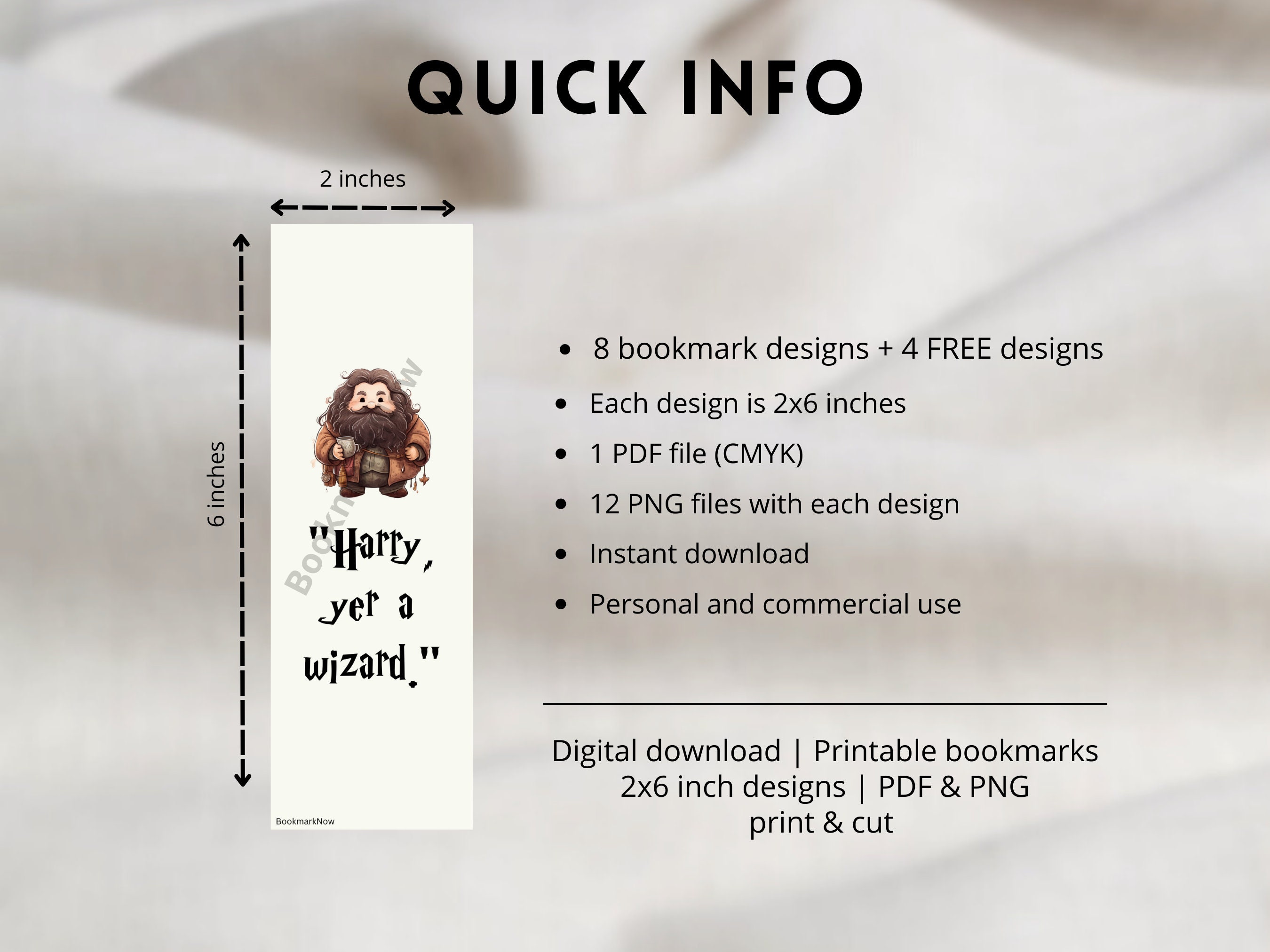 HP 8 Aesthetic Printable Bookmarks Inspired by Potter Harry Print &amp; Cut ...