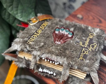 The Monster Book of Monster's Fantasy Furry Notebook with Teeth – Magic Diary, Gothic Gift, Unique Wizard Prop