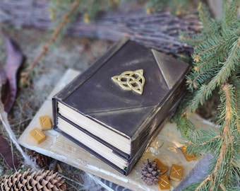 Enchanted Double Journal with Triquetra – Handmade Grimoire Inspired by Practical Magic