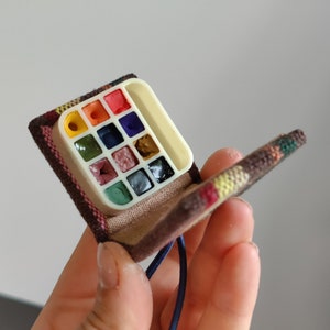 Watercolor travel palette, natural color set