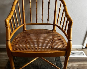 Century Chair Company English Regency Faux Bamboo Armchair