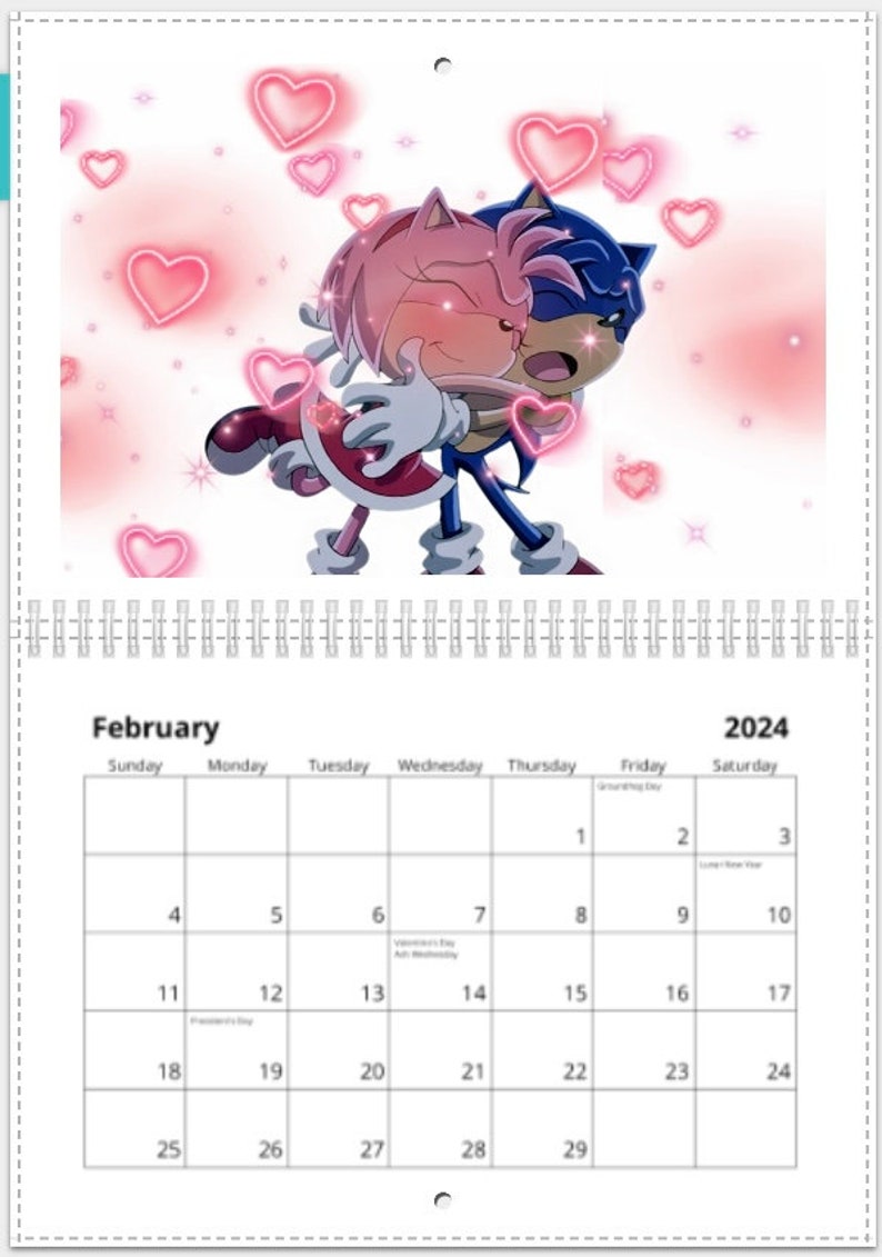 Sonic the Hedgehog 2024 Calendar, Kids 2024 Calendar, Sonic the