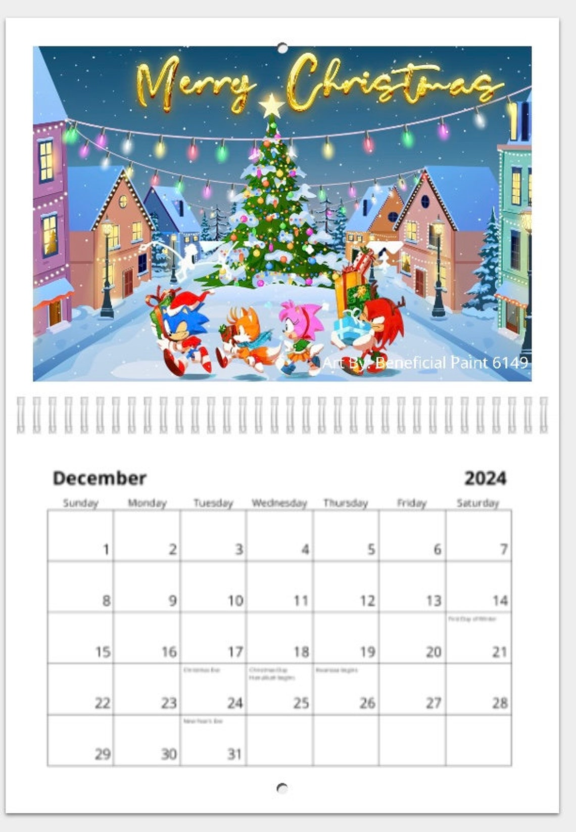 Sonic the Hedgehog 2024 Calendar, Kids 2024 Calendar, Sonic the