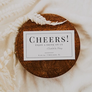 Wedding Drink Coupon Template, Wedding Drink Tickets Template, Free Drink Token, Custom Drink Tokens, Editable Instant Download- SS001