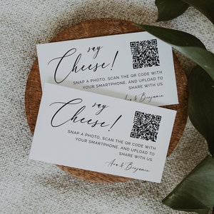 QR code Wedding Photo Album, Share The Love QR code Card, Modern Minimalist, Shower Signs, Editable Template Instant Download- SS002