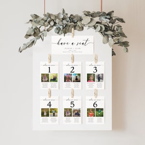 Table Numbers When We Were, Reception Table Number With Baby Pictures, Seating Chart Card Template With Age, Editable Instant Download SS006