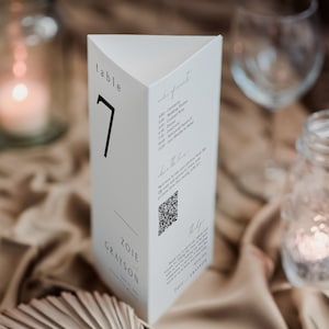 Trifold Wedding Menu, Table Numbers Sign, Share The Love QR code, Modern Minimalist, Printable Template, DIY Editable Instant Download SS004