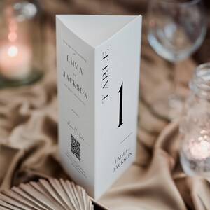 Trifold Wedding Menu, Minimal Wedding Menu Cards For Place Setting, Table Number And Menu Template, Modern, Editable Instant Download- SS010