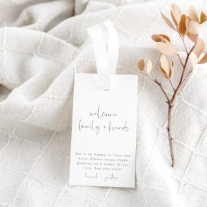 Simple Wedding Welcome Bag Notes, Destination Wedding Welcome Bag Tag, Hotel Guest Welcome Card, Editable Template Instant Download- SS022