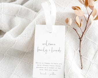 Simple Wedding Welcome Bag Notes, Destination Wedding Welcome Bag Tag, Hotel Guest Welcome Card, Editable Template Instant Download- SS022