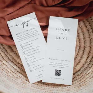 Wedding Photo Hunt Game, QR code For Photo Sharing, Share The Love Sign, QR code Photo Album, DIY Editable Template Instant Download SS006