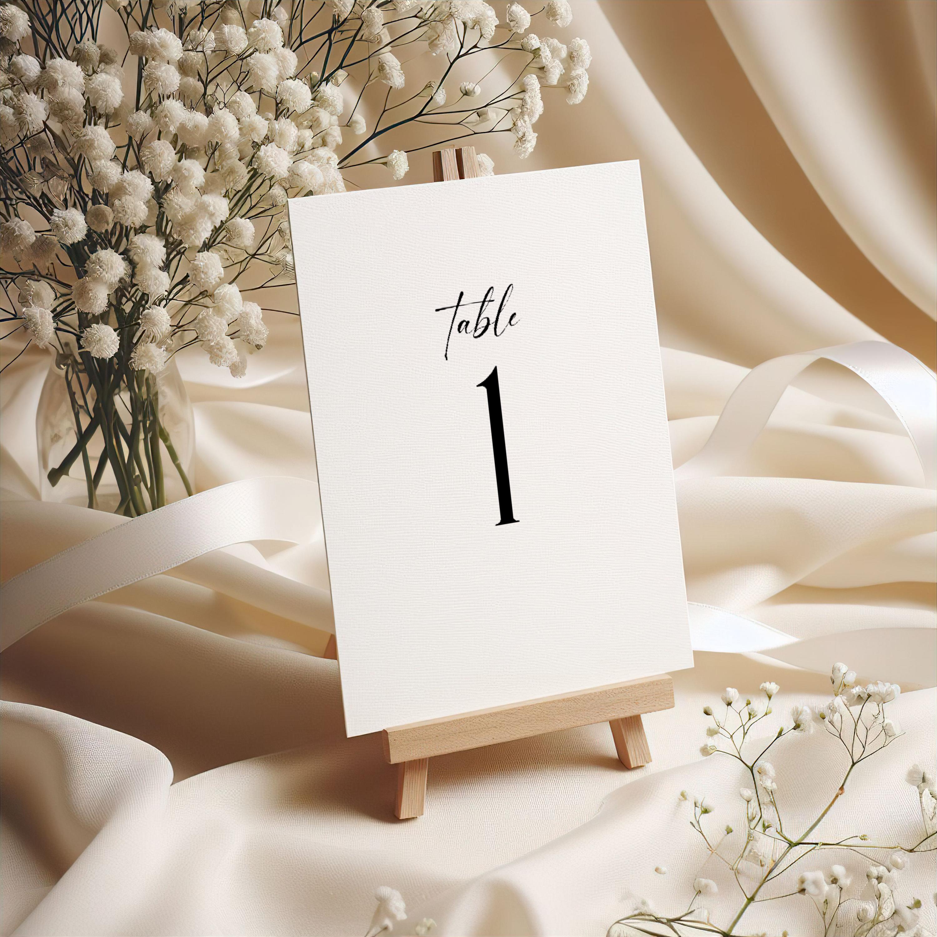 Wedding Reception Table Numbers Template, Table Number Cards 1-30 ...