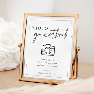 Wedding Photo Guestbook Station, Please Sign Our Photo Guestbook, Wedding Guest Book Sign Template, Editable Instant Download- SS005