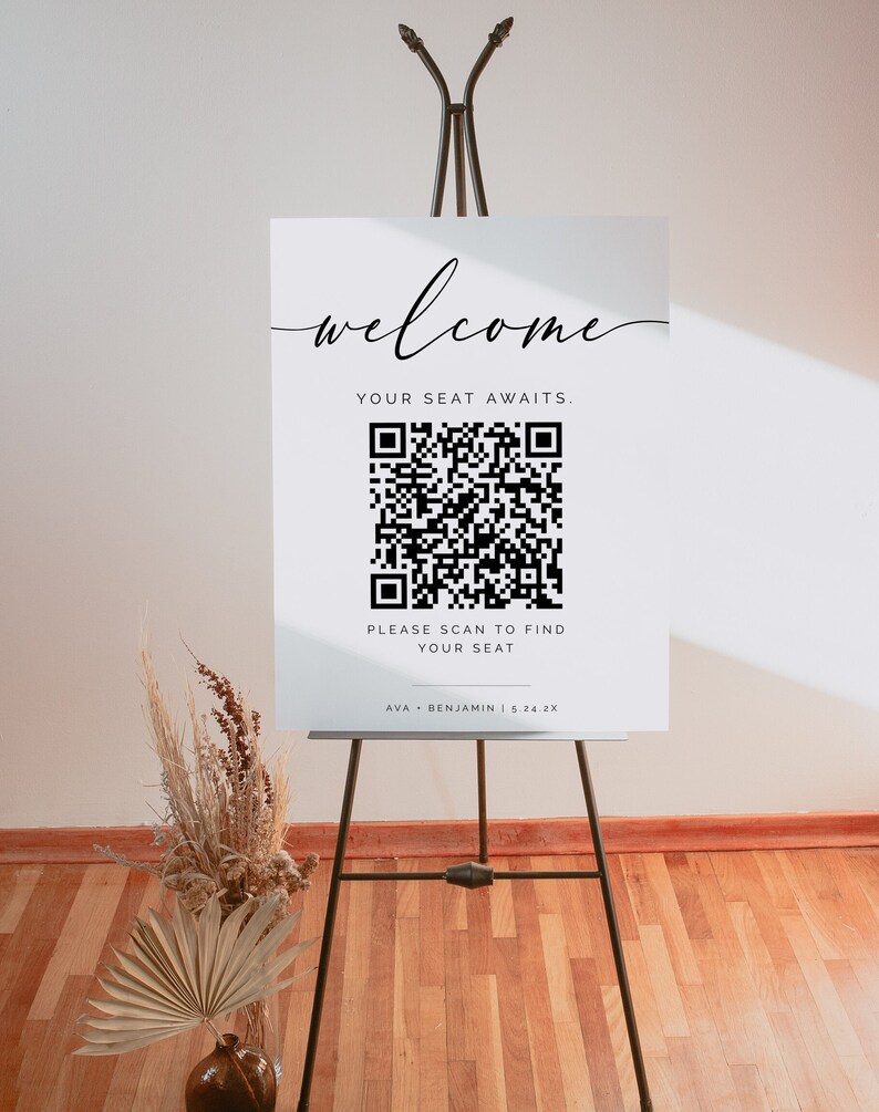 Seating Chart With QR Code, Digital Seating Chart Template, Seating ...