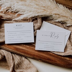 RSVP Card With Meal Choices, RSVP Template Website And QR code, Wedding Invite Acceptance Card, Invitation Reply, Instant Download- SS004