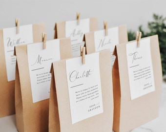 Welcome Bag Name Tag, Destination Wedding Welcome Bag Tag, Welcome Bag Tags Modern, Hotel Guest Gift Bag Template, Instant Download- SS004