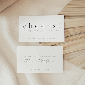 Drink Ticket Template, Happy Hour Ticket, Wedding Bar Ticket, Printable Ticket, Double-Sided Drink Coupon, Editable Instant Download- SS025