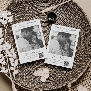 Capture The Love QR code Wedding Card, QR code Photo Album Sign, Modern Guest Photo Sharing Template, DIY Editable Instant Download- SS010