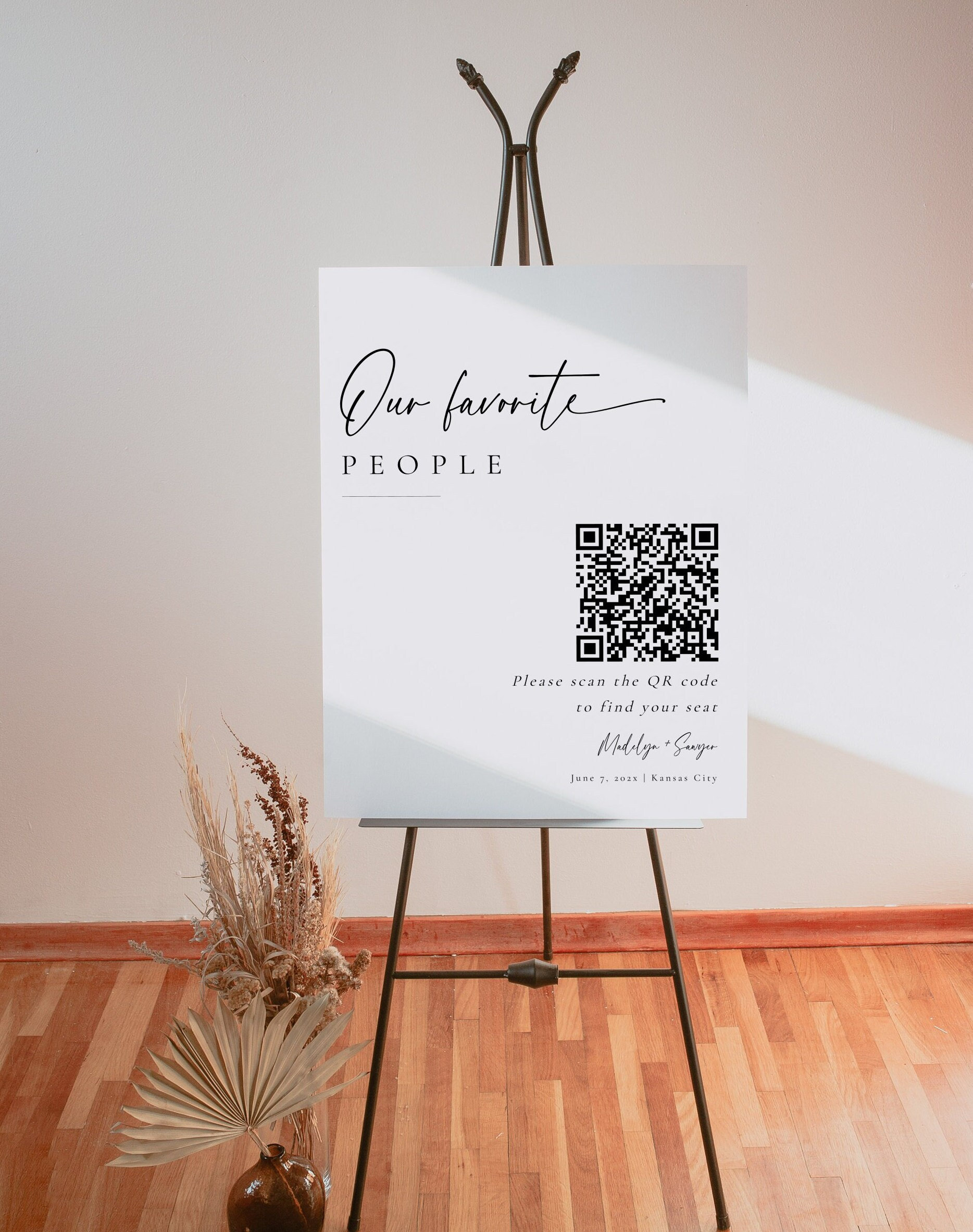 Seating Chart With QR Code, Digital Seating Chart, Our Favorite People