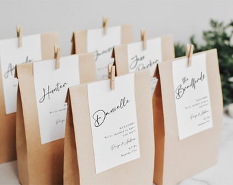 Welcome Bag Name Tags, Welcome Bag Tags Modern, Destination Wedding, Hotel Guest Welcome Bag, DIY Editable Template, Instant Download- SS015
