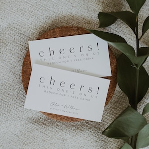 Drink Ticket Template, Editable Drink Ticket, Happy Hour Ticket, Personalized Drink Ticket, Wedding Drink Token, DIY Instant Download- SS025