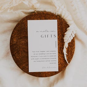 A Note on Gifts Card Template, Custom Invitation Enclosure Card ...