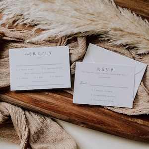 RSVP Card With Meal Choices, Wedding Reply Website, Invite Acceptance Card With QR code, Response Template, Editable Instant Download- SS006