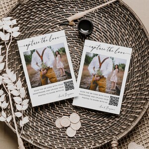 QR code Photo Album Sign, Capture The Love Card, Share Your Shots, Wedding Guest Photo Sharing Template, Editable Instant Download- SS002