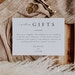 A Note on Gifts Card Template, Wedding Invitation Enclosure Card ...