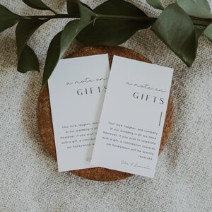 A Note on Gifts Card Template, Custom Invitation Enclosure Card ...