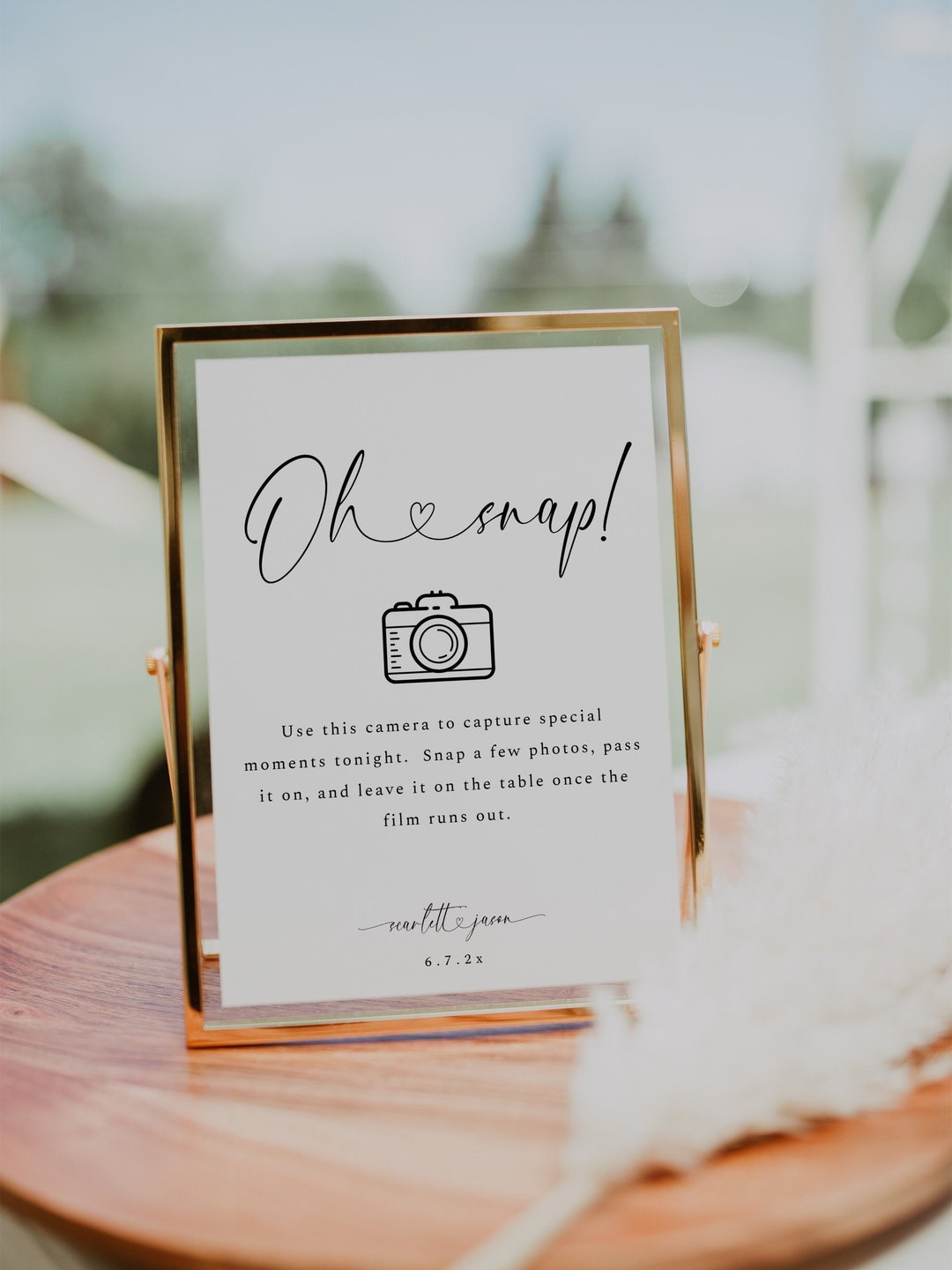 Wedding Disposable Camera Sign Template, Oh Snap Sign, Wedding Camera I ...