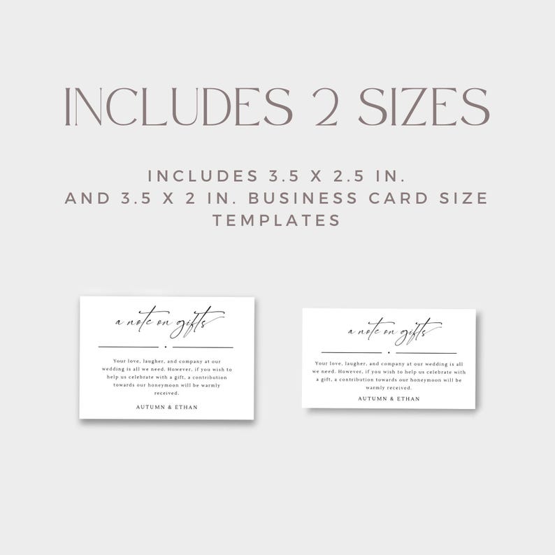 Custom Invitation Enclosure Card, A Note on Gifts Template, Wedding ...