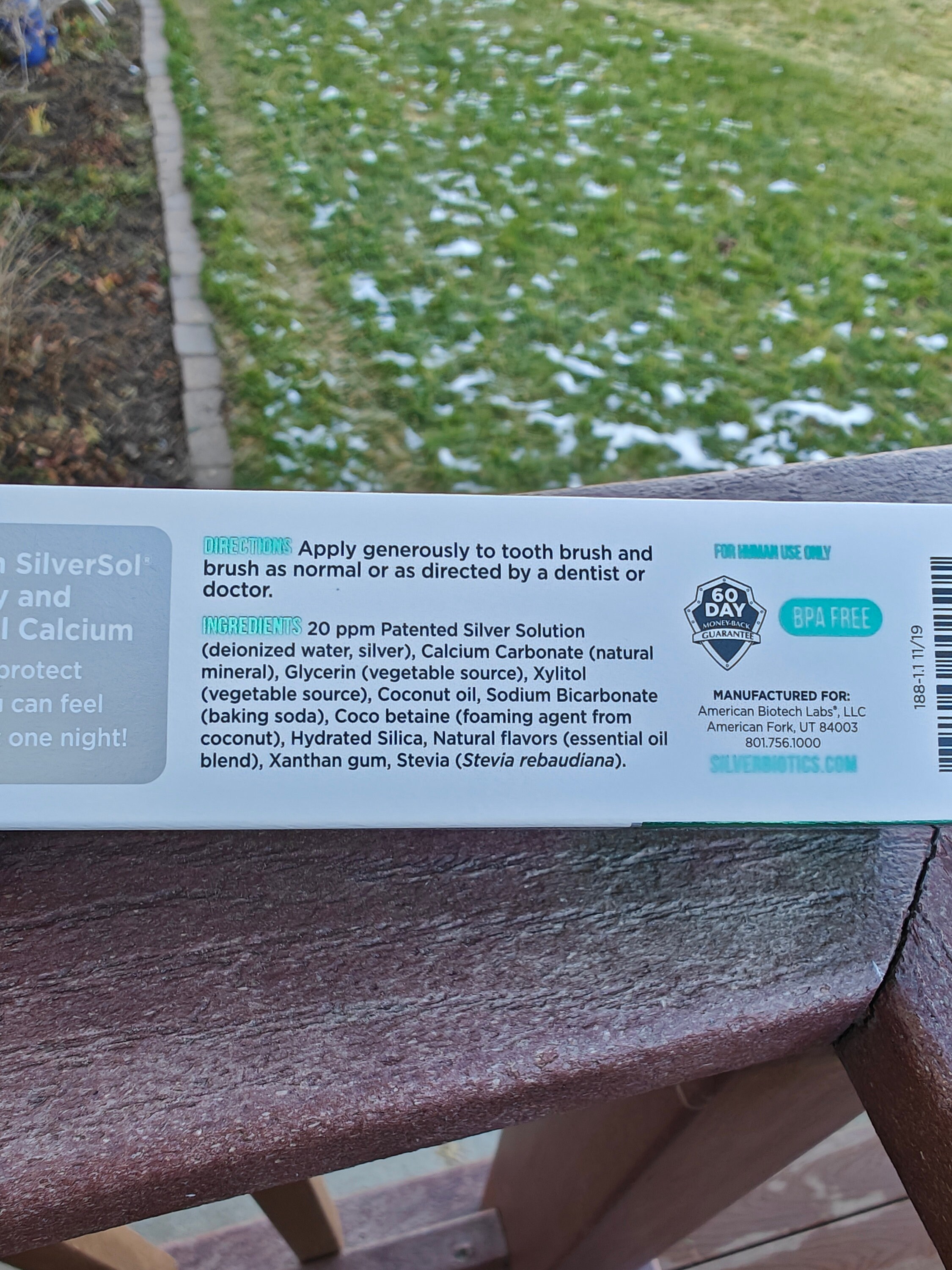 Silver Toothpaste, Natural Toothpaste, Fluoridefree, Sugar Free