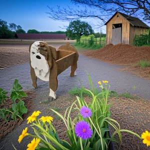 Handgefertigter Bulldog Blumentopf