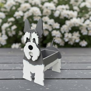 Custom Scottish Terrier Planter – Handmade Wooden Pet Memorial, Garden Décor, Gift for Animal Lovers, Indoor/Outdoor Flowerpot