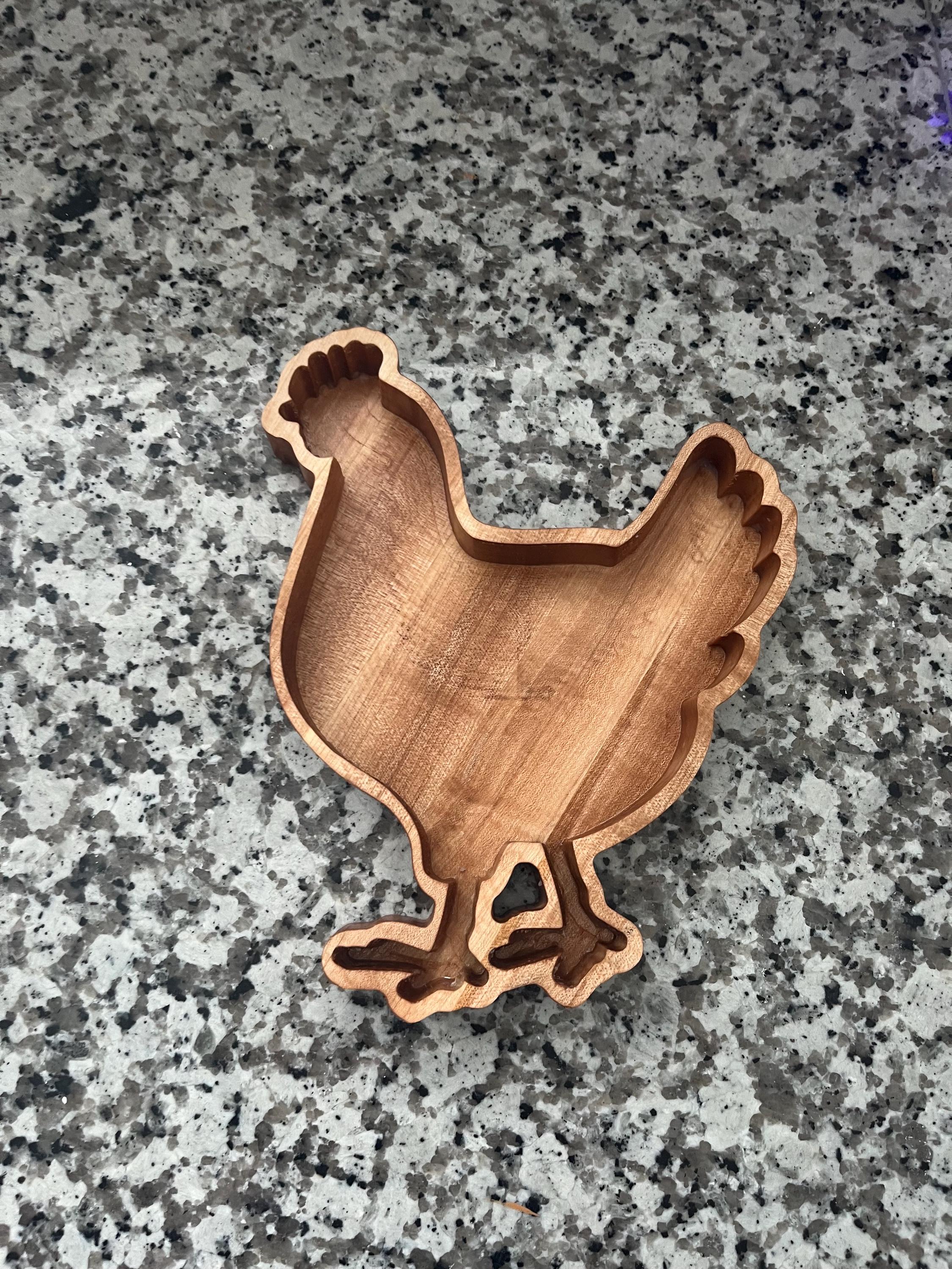 Personalized Chicken Catch All Tray, Valet, Food Safe Candy Dish