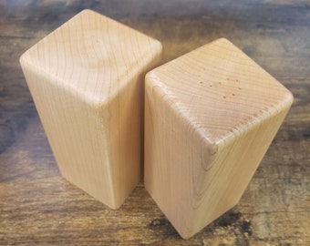 Handmade Maple Wood Salt & Pepper Shaker Set