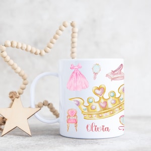 Personalized Children&#39;s mug, Princess personalized mug gift, personalised birthday gift for girl, personalized kids mug, gift for daughter