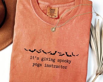 Halloween Yoga Instructor shirt, it's giving yoga teacher Comfort Colors shirts, Halloween Namaste Gift, Spooky yoga teacher shirt