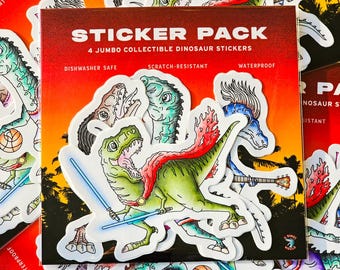 Jumbo Dinosaurier Aufkleber - Niedliche, lustige Jurassic Park Dekor Geschenke für Kinder, Partys, Basteln, Schule, Büro, Wohnheim Wand, Zuhause, Klassenzimmer, Schlafzimmer